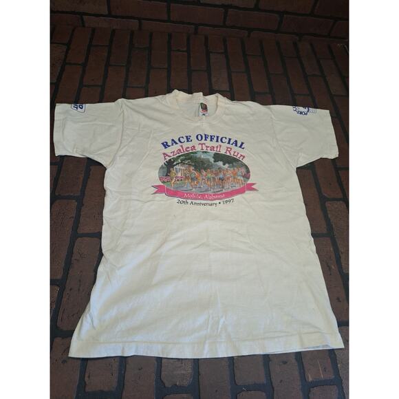 Vintage 1997 Azalea Trail Run T-shirt Mobile Alabama Hanes Heavy Size Lg - Picture 1 of 4